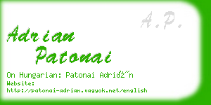 adrian patonai business card